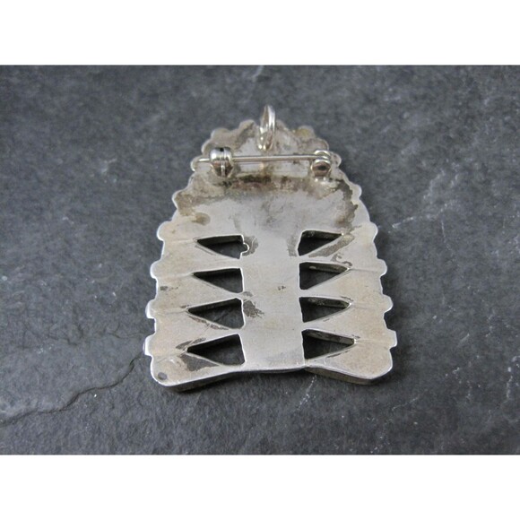 Southwestern Inlay Sunface Headdress Pendant Brooch - Picture 6 of 10